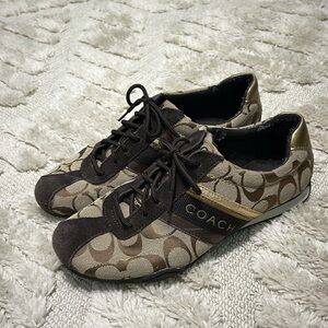 Coach Jayme Signature Brown Gold Women's Sneakers